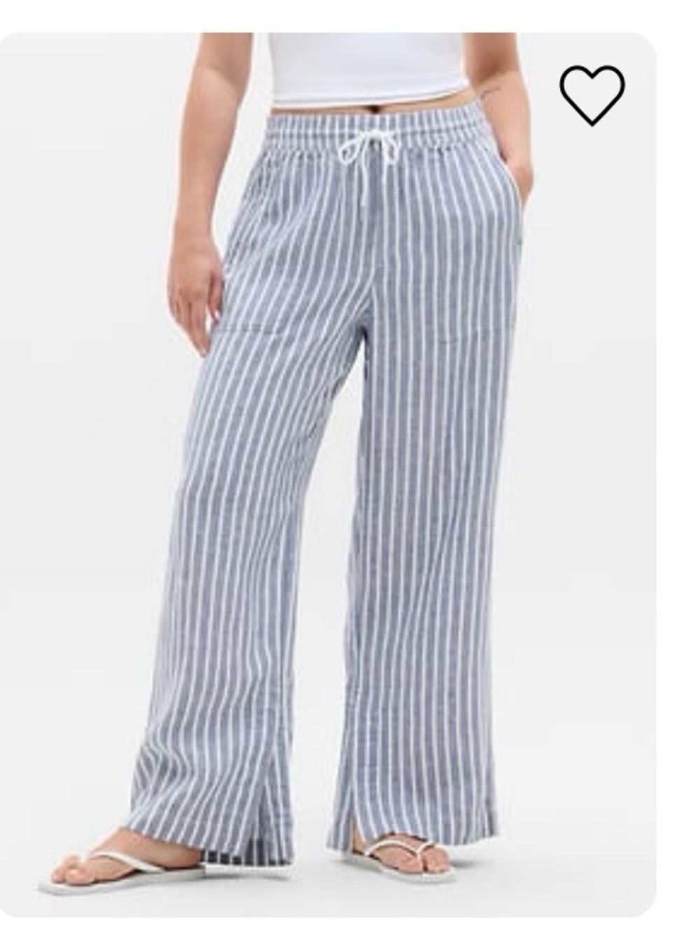 Sold out!!! Athleta Blue and White Striped Wide-Leg Drawstring Pants xs TALL
